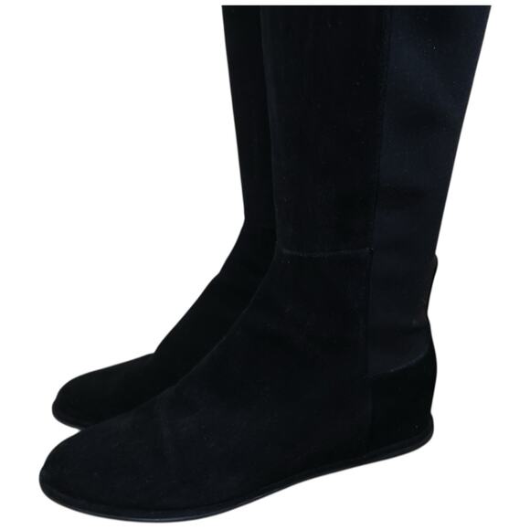 Stuart Weitzman Rambling Suede Mid-Calf Boots In Black Size 8 - Picture 8 of 16